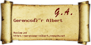 Gerencsér Albert névjegykártya