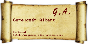 Gerencsér Albert névjegykártya